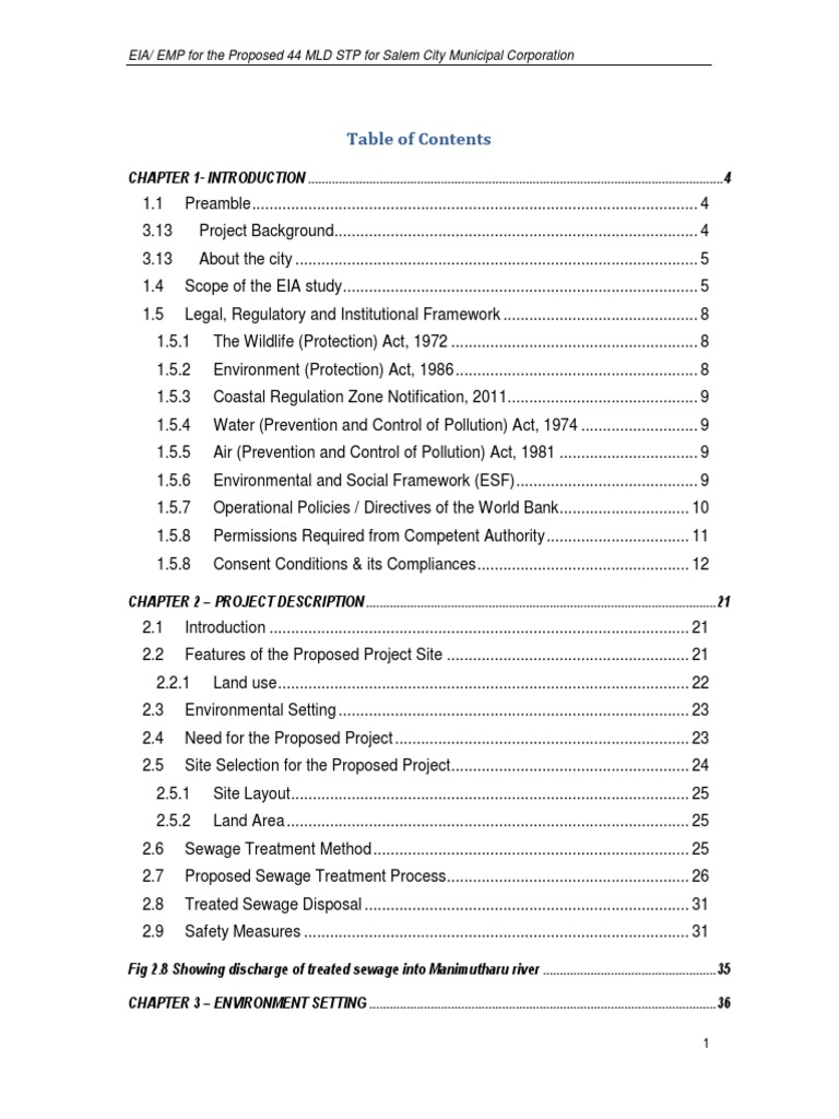 EIA for Salem City STP Project | PDF | Environmental Impact Assessment ...