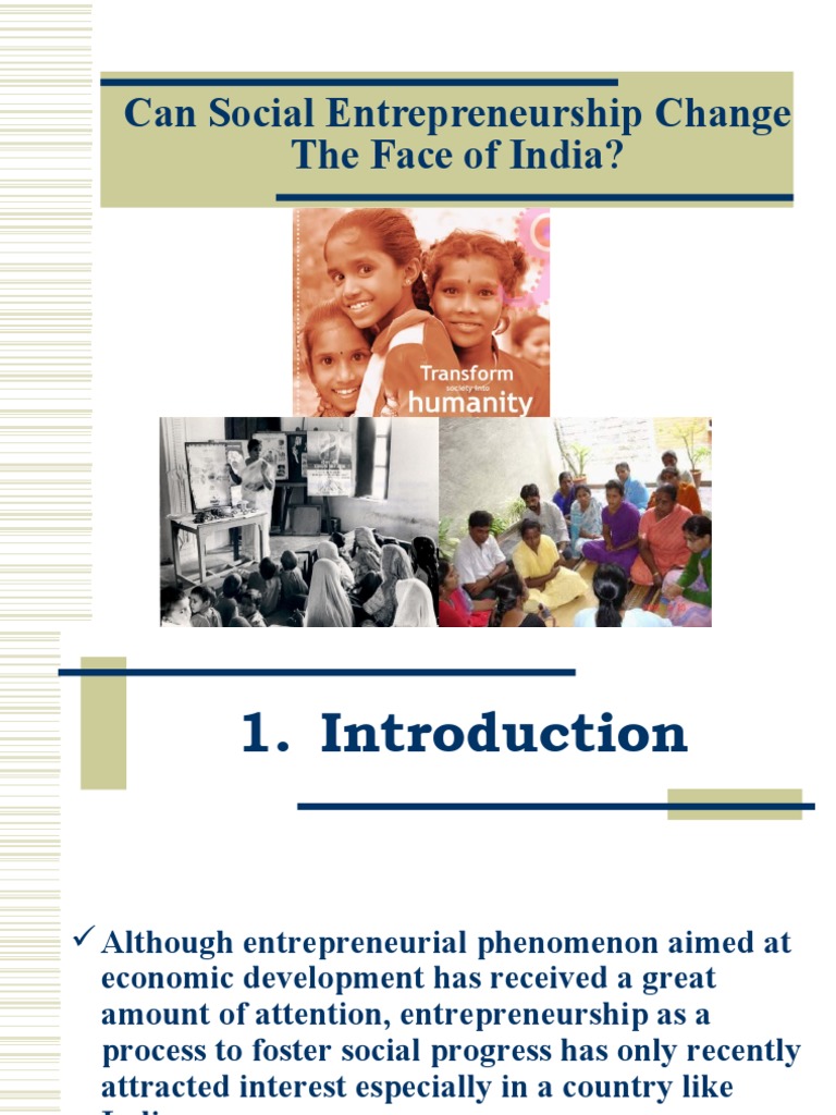 Social Entrepreneurship Impact in India | PDF | Entrepreneurship ...
