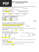 Level Past Paper Questions - Physics O: TOPIC-13 Electric Current PAPER-1 Multiple Choice