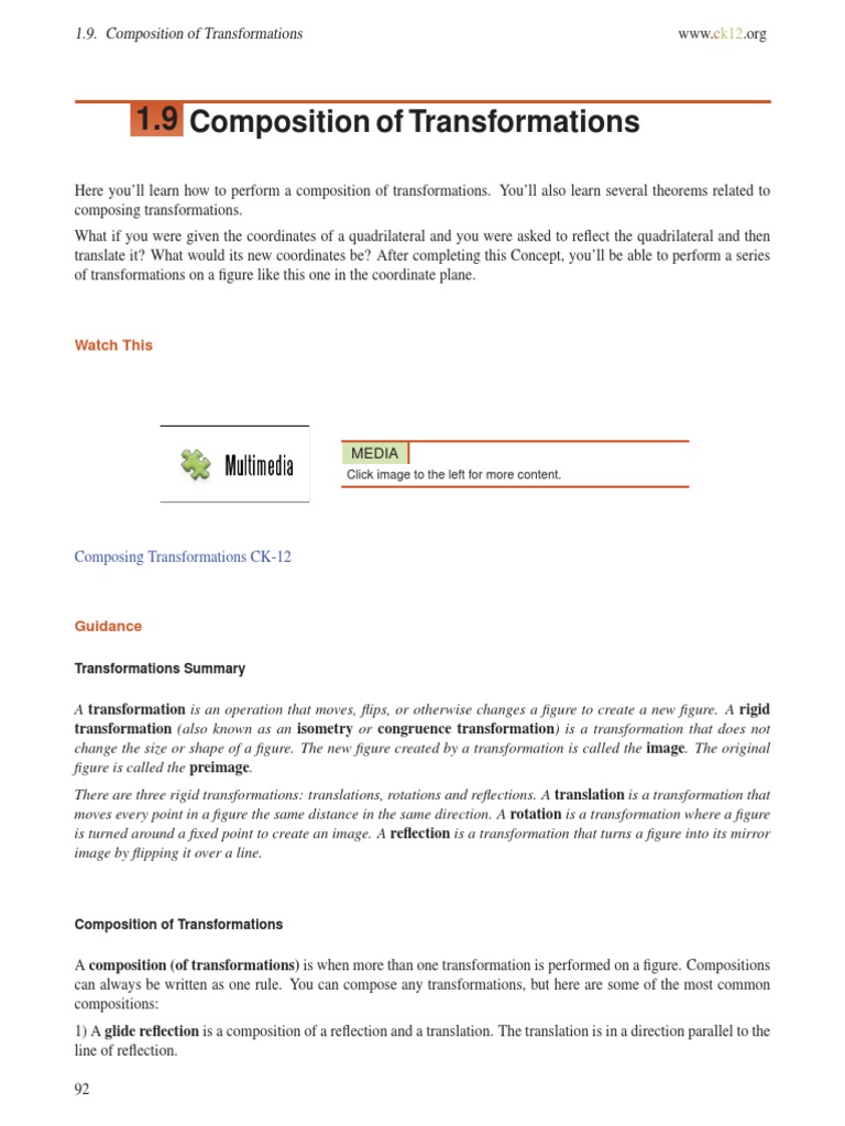 1.9. Composition of Transformations | PDF | Cartesian Coordinate System ...