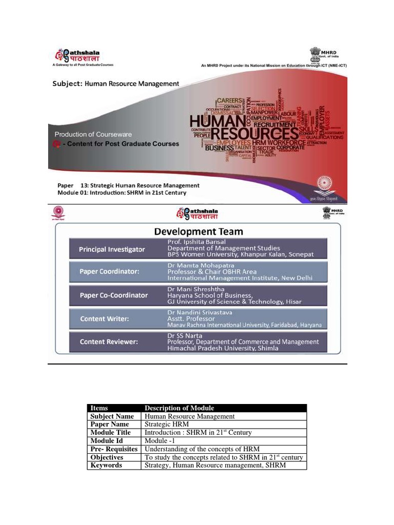 Strategic HRM in the 21st Century | PDF | Strategic Management | Human ...
