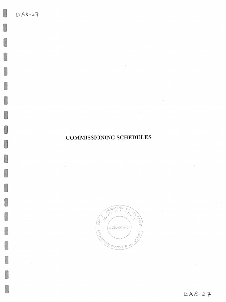 Commissioning Schedules Dar Elhandasa | PDF