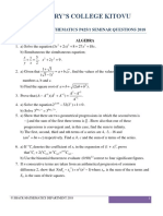 A Level Pure Mathematics P425 Seminar Questions 2018 PDF