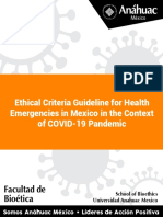 Ethical Criteria Guideline For Health Emergencies in Mexico in The Context of COVID-19 Pandemic