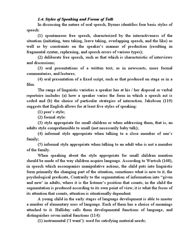 Styles of Speaking and Forms of Talk PDF Speech Tone (Linguistics)