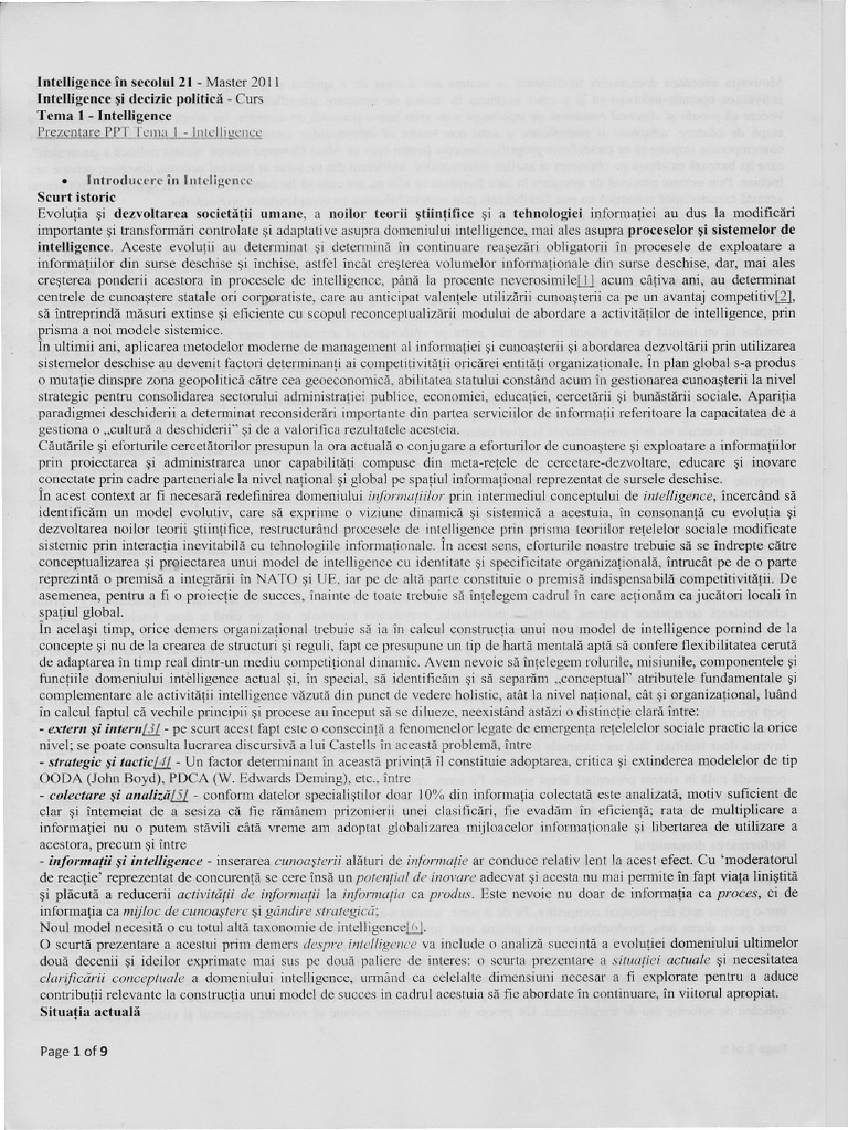 Intelligence in Sec 21 | PDF