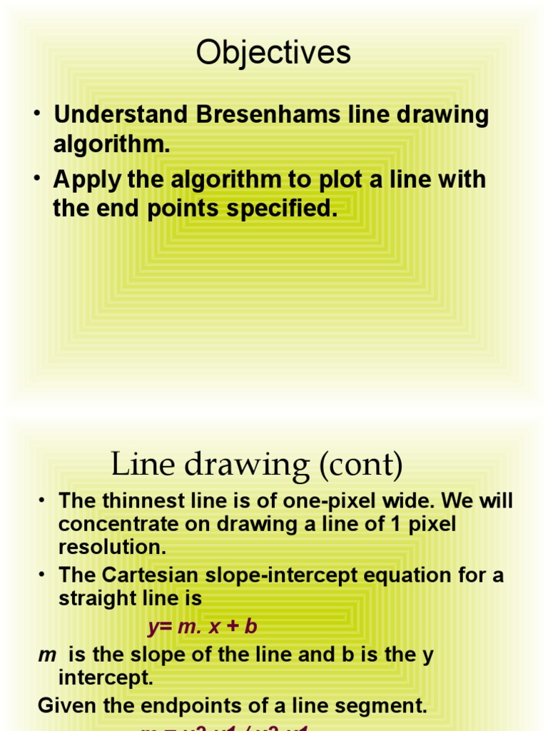 Bresenham Line Drawing Algorithm | PDF | Line (Geometry) | Algorithms