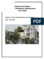 Industrial Visit Report Bachelor of Business Adminstration 2017-2020