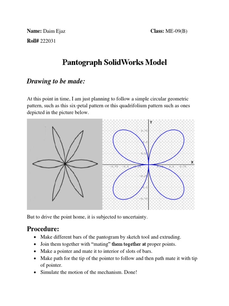 Pantograph Solidworks Model: Drawing To Be Made | PDF