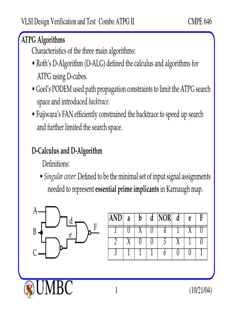 VLSI ATPG Algorithms Overview | PDF | Digital Electronics ...