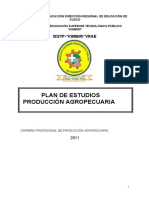 Plan de estudios de Producción Agropecuaria