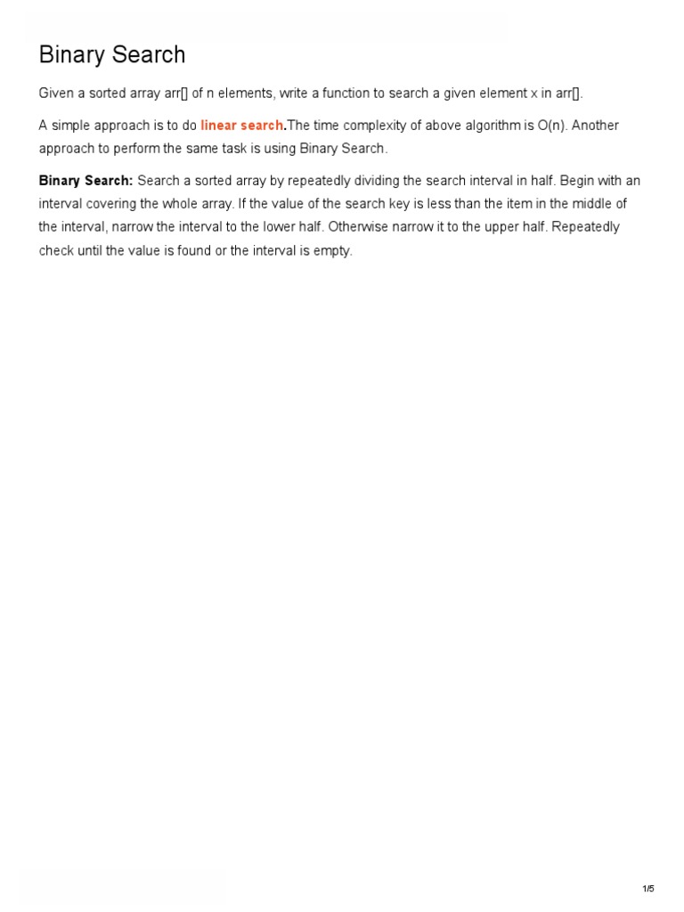 Binary Search in C | PDF | Array Data Structure | Mathematical Logic