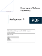 Assignment #: Department of Software Engineering