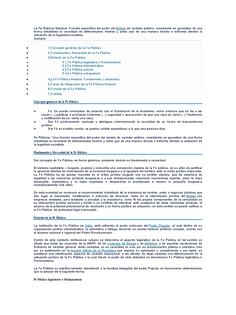 La Fe Pública Notarial | PDF | Ciencias Políticas | Instituciones sociales