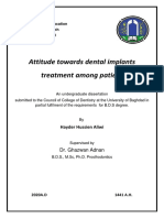 Attitude Towards Dental Implants Treatment Among Patient: Hayder Hussien Aliwi