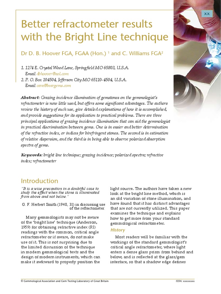 REFRACTOMETER PDF Dispersion (Optics) Refractive Index