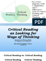 Pre-Test: Critical Reading Critical Thinking