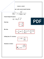 S S S R S C: Standard Form of The Second - Order System Transfer Function