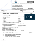 B.Tech. (SEM II (CS, IT, ME) ) Internal Lab Quiz Test Workshop Practice Lab (RME-252)