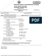 B.Tech. (SEM II (CS, IT, ME) ) Internal Lab Quiz Test Workshop Practice Lab (RME-252)