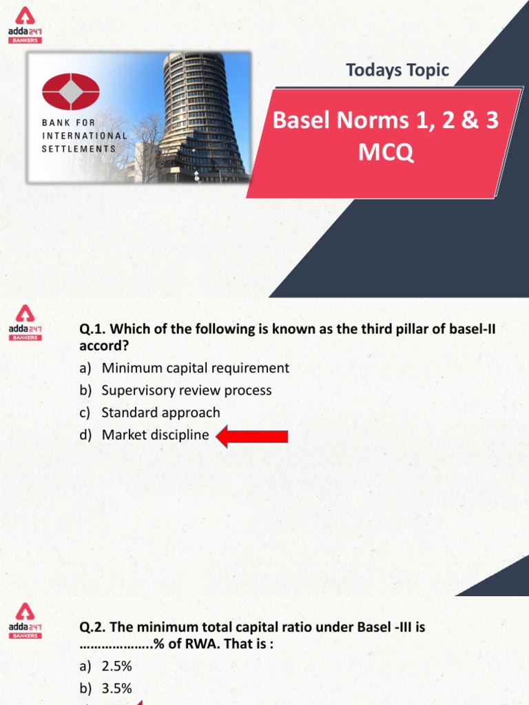 BASEL Norms MCQ | PDF | Capital Requirement | Capital Adequacy Ratio