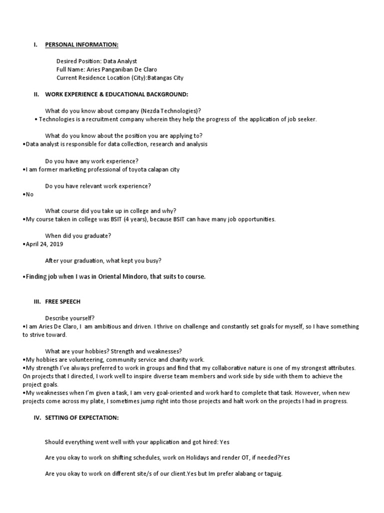 Aspiring Data Analyst Profile | PDF | Career & Growth