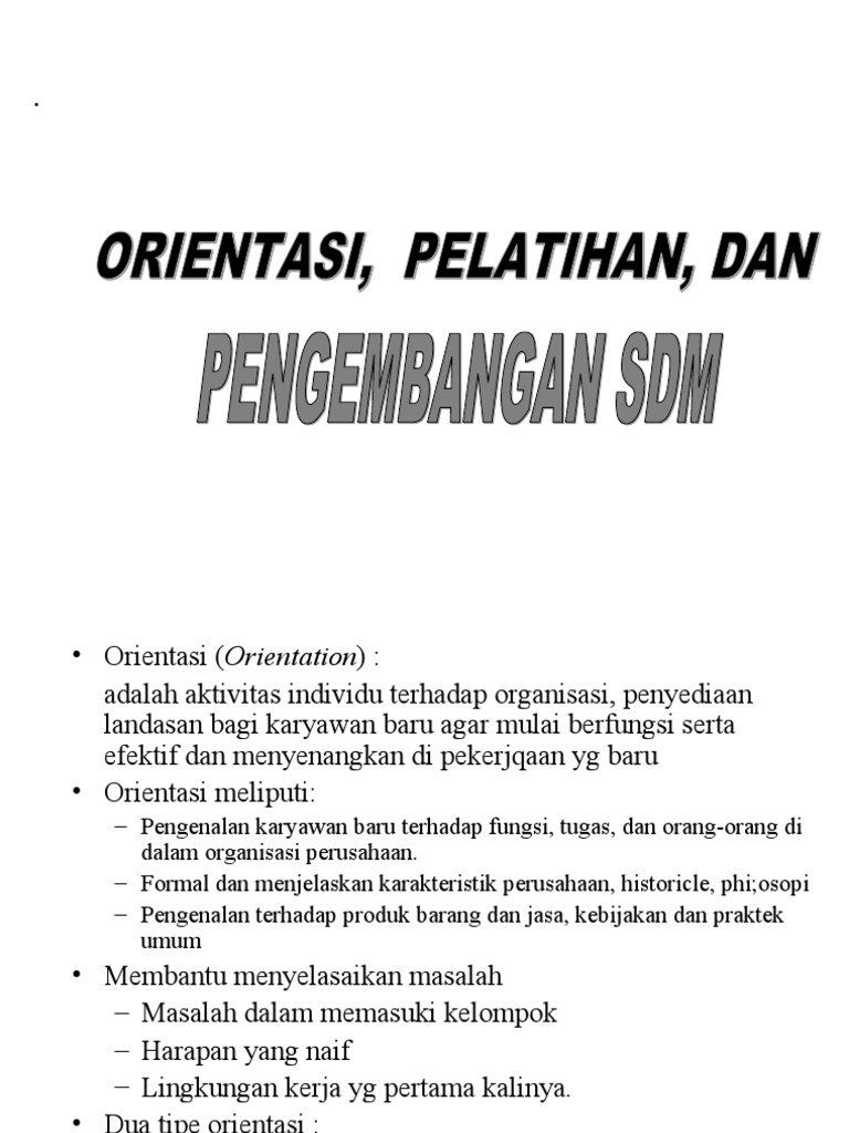 Bab 9 10 Orientasi Pelatihan Ppt