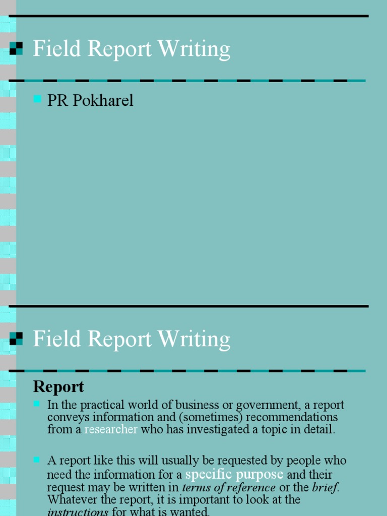 field-report-writing