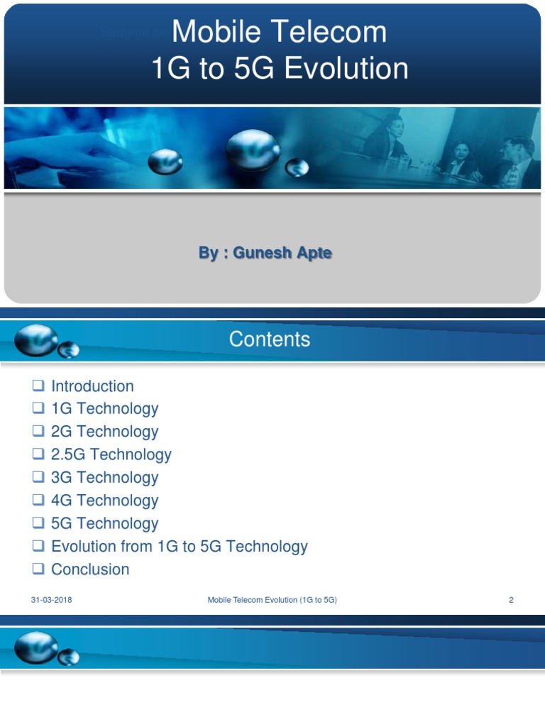 Mobile Telecom: 1G to 5G Overview | PDF | 3 G | 4 G