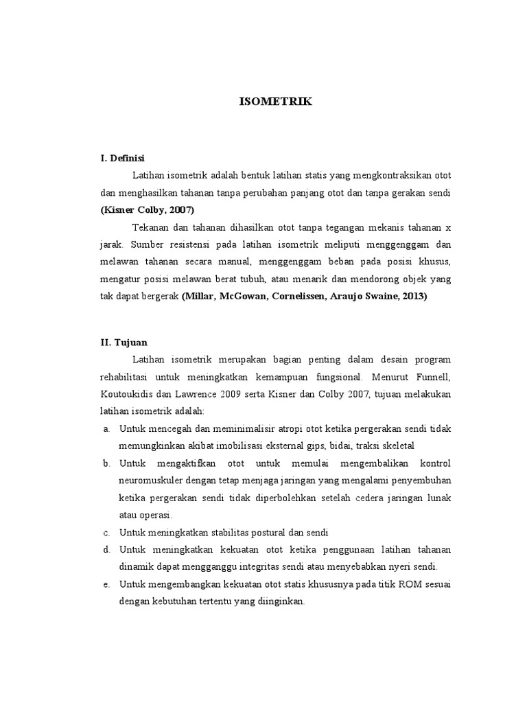 Latihan Isometrik: Definisi dan Manfaat | PDF
