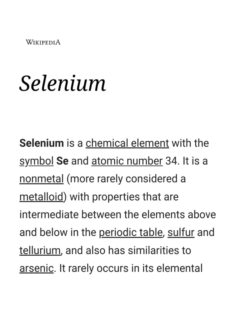 Selenium | PDF | Selenium | Isotope