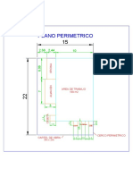 Plano perimétrico de oficina, almacén y áreas de 180m2