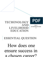 Techonology AND Livelihood Education: Tle 9 - Entrepreneurshi P