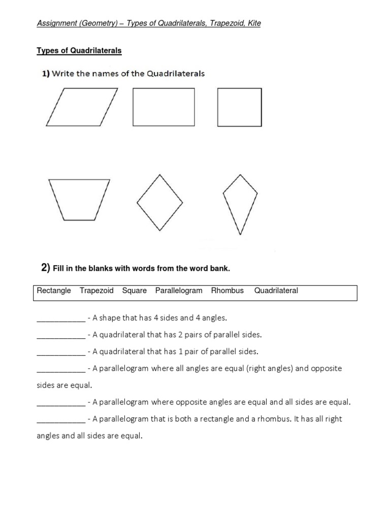 Trapezoids and Kites in Geometry | PDF | Foreign Language Studies ...