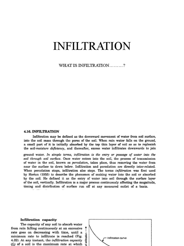 What Is Infiltration ? PDF