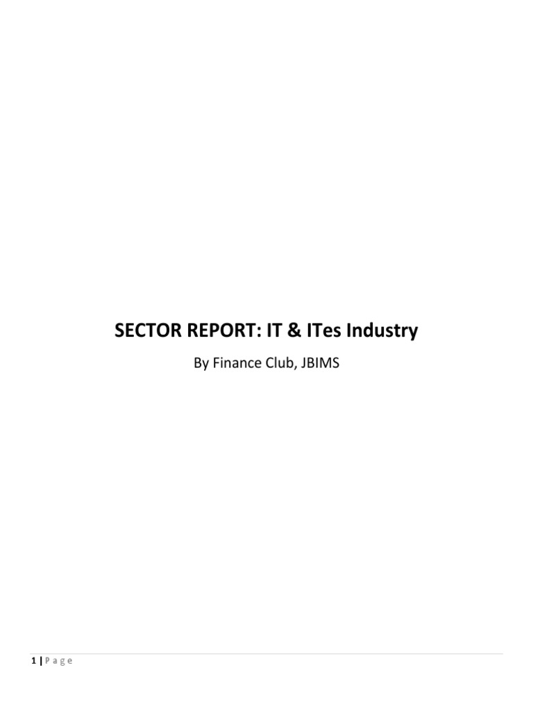 IT & ITeS Sector Report 2019 | PDF | Outsourcing | Internet Of Things