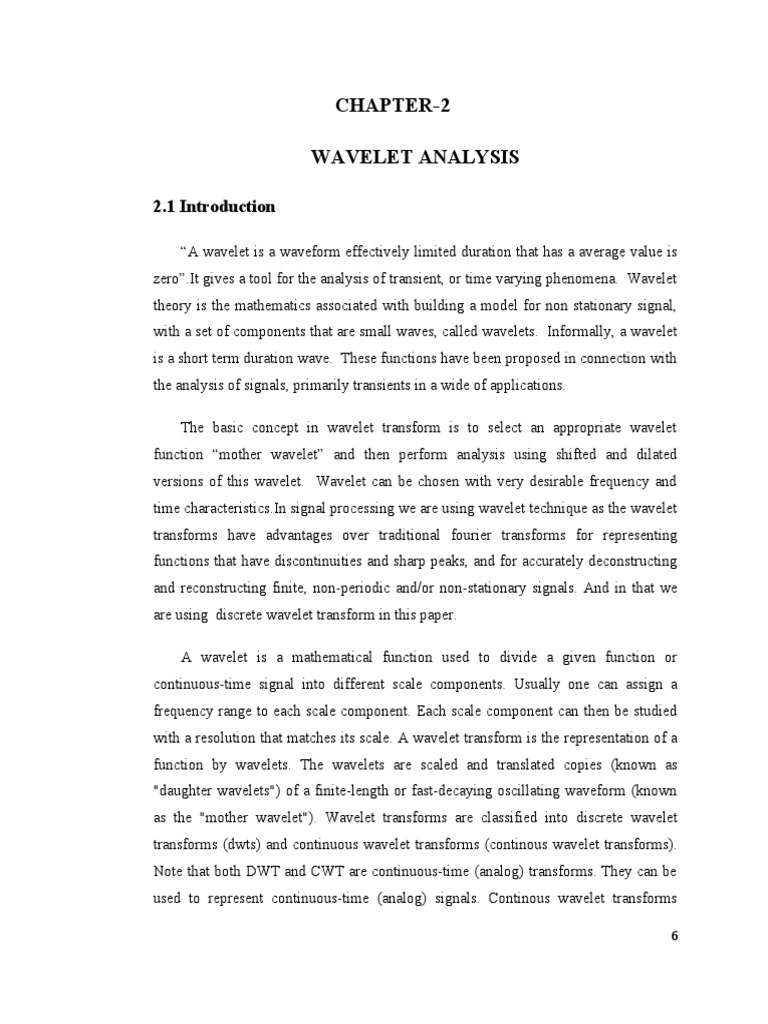 Chapter-2 Wavelet Analysis | PDF | Wavelet | Fourier Transform