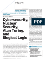 Cybersecurity, Nuclear Security, Alan Turing, and Illogical Logic