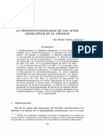 La Inconstitucionalidad de Los Actos Legislativos en El Uruguay
