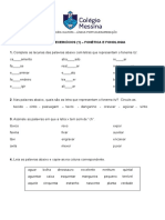 Fonética e Fonologia 6ano Lista de Ex. 1