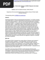 Differential Effects of Intervention Timing On COVID-19 Spread in The United States Authors: Sen Pei, Sasikiran Kandula, Jeffrey Shaman
