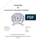 Practical File Of: Introduction To Information Technology