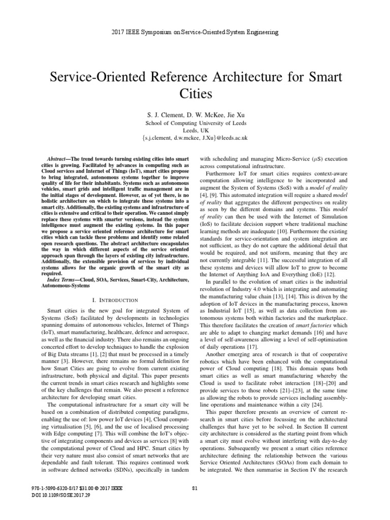 Service-Oriented Reference Architecture For Smart Cities | PDF ...