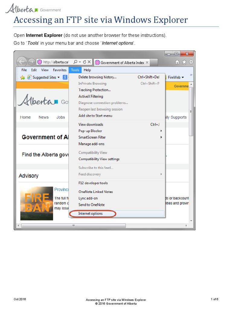 AccessingFTPViaWindows Oct2016 PDF | PDF | File Transfer Protocol ...