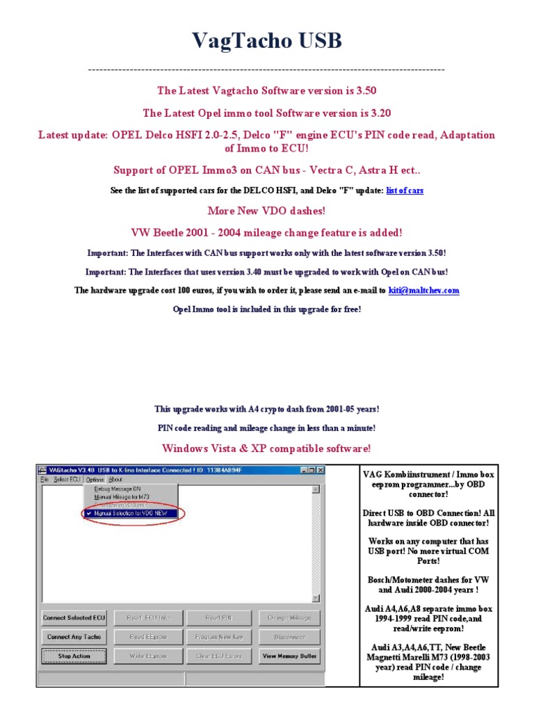 Vagtacho Usb: See The List of Supported Cars For The Delco Hsfi, and Delco  