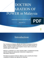 Doctrin Separation of POWER in Malaysia: Mohd Mizan Bin Mohammad Aslam +60195607711