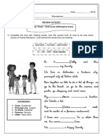 Review Activity Family-Food - Verb To Be (Affirmative Form)