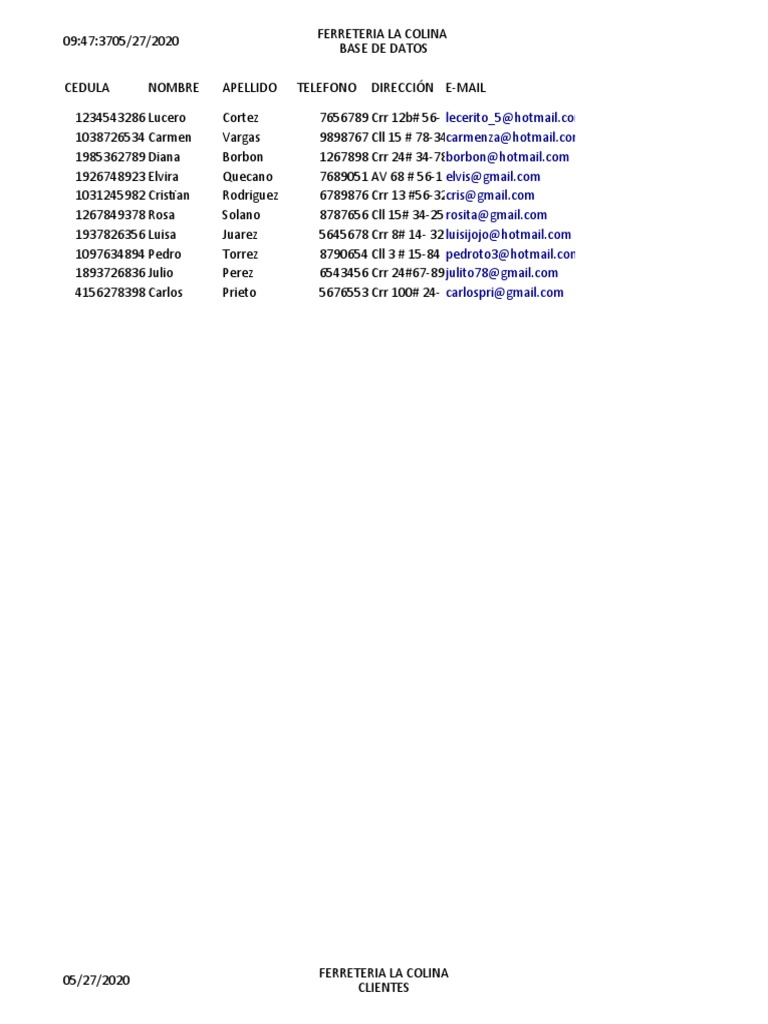Base de Datos y Cotización Ferretería | PDF