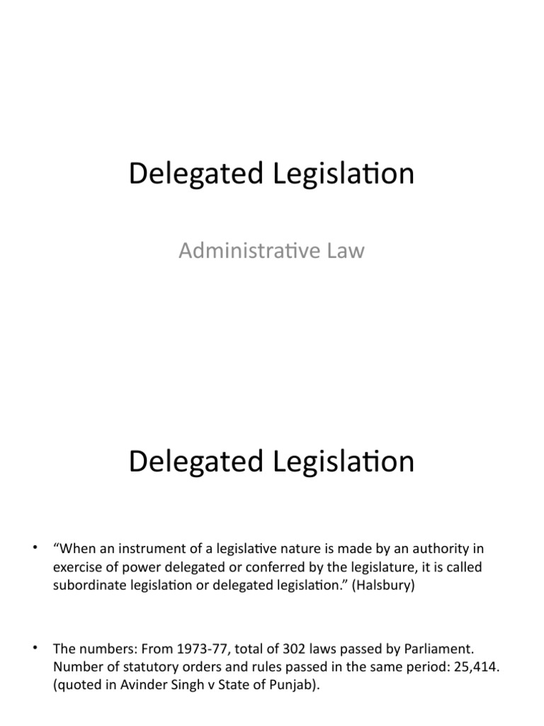 Understanding Delegated Legislation | PDF | Public Sphere | Government ...