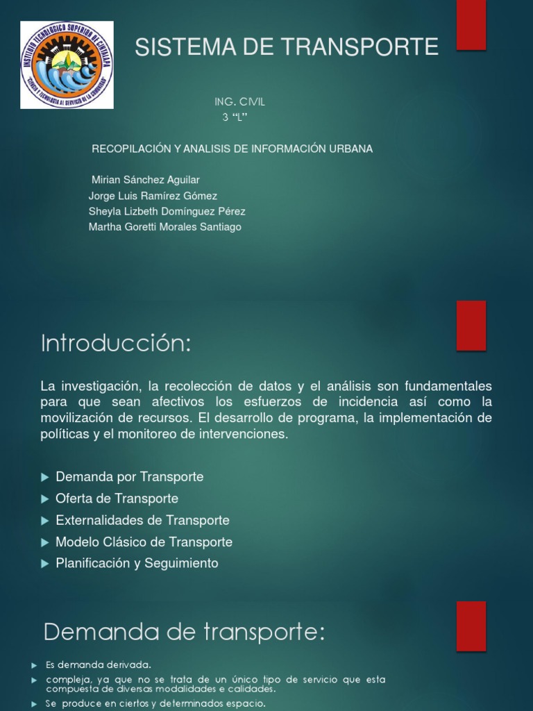 Análisis del Sistema de Transporte Urbano | PDF | Transporte ...